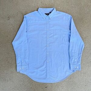 CB Casual Oxford Mens XL (Fits Like Large) - Button Down Shirt Blue Long Sleeve
